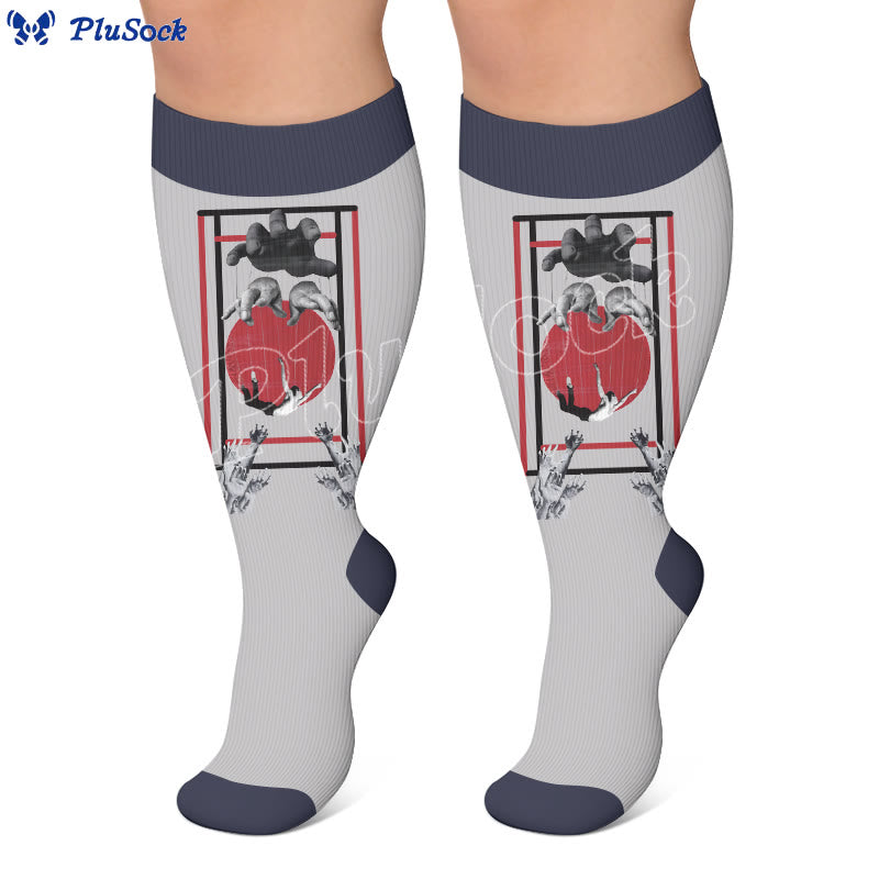 Plus Size Alzheimer's Print Compression Socks - image 3