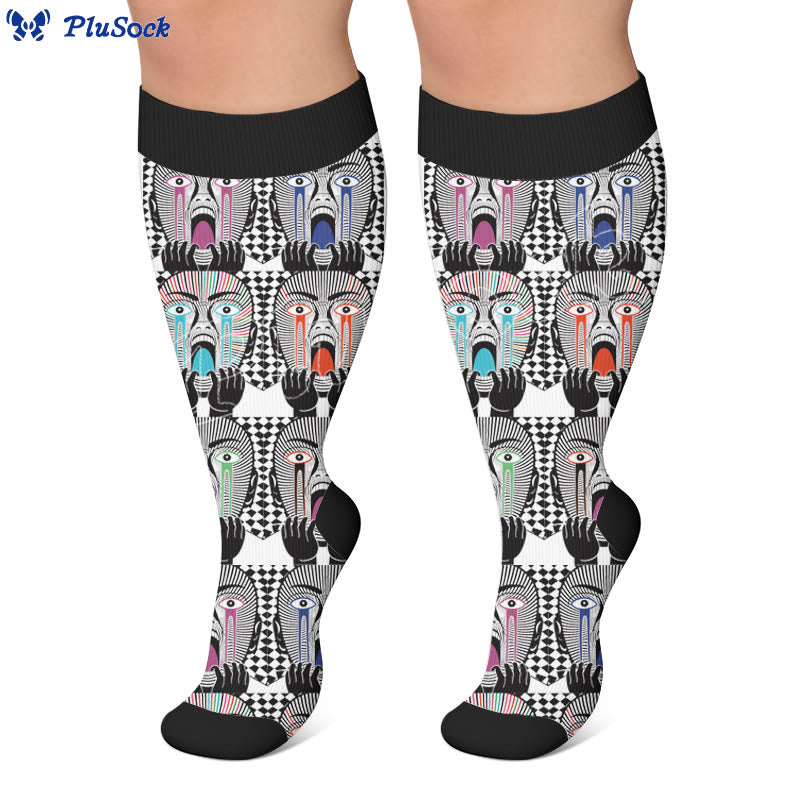 Plus Size Alzheimer's Print Compression Socks - image 4