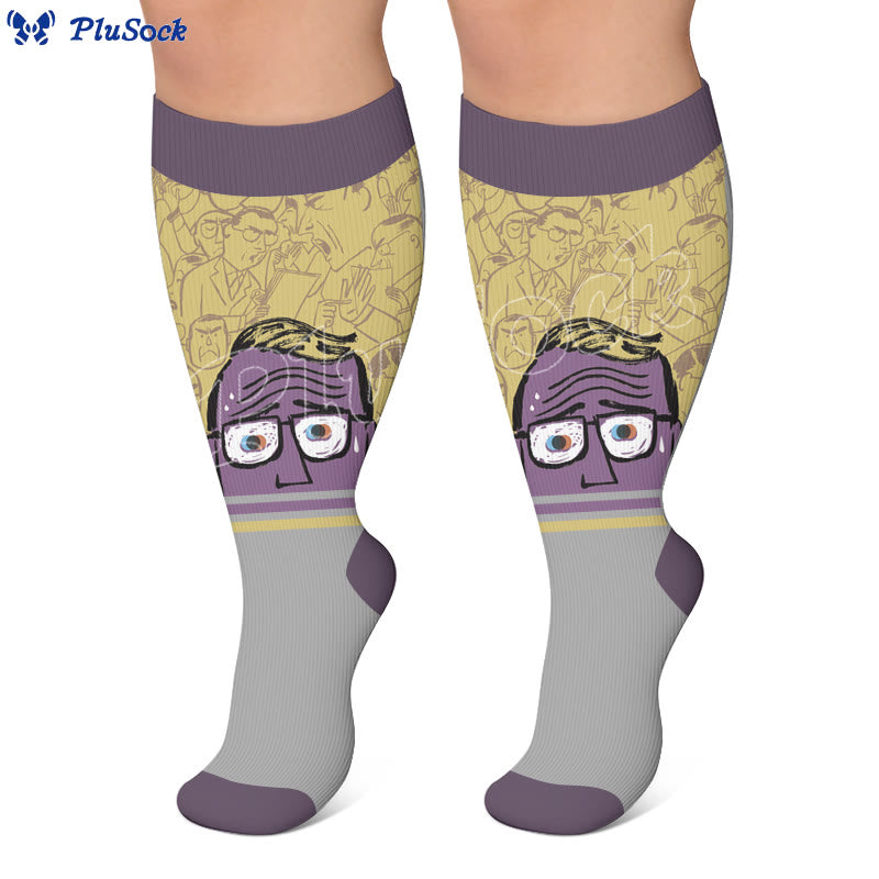 Plus Size Alzheimer's Print Compression Socks - image 2