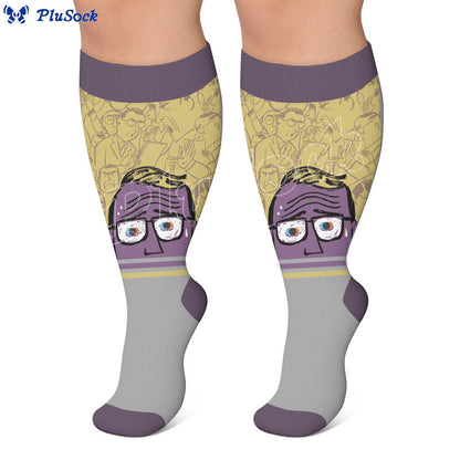 Plus Size Alzheimer's Print Compression Socks - image 2