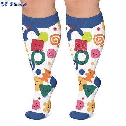 Plus Size Playful Smile Heart Compression Socks - image 3
