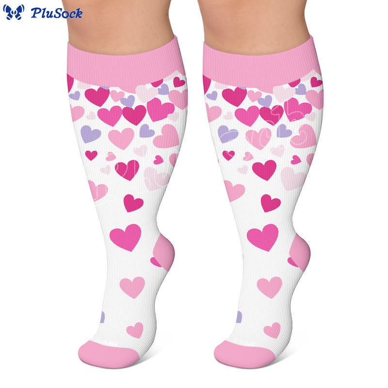 Plus Size Playful Smile Heart Compression Socks - image 4