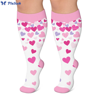 Plus Size Playful Smile Heart Compression Socks - image 4