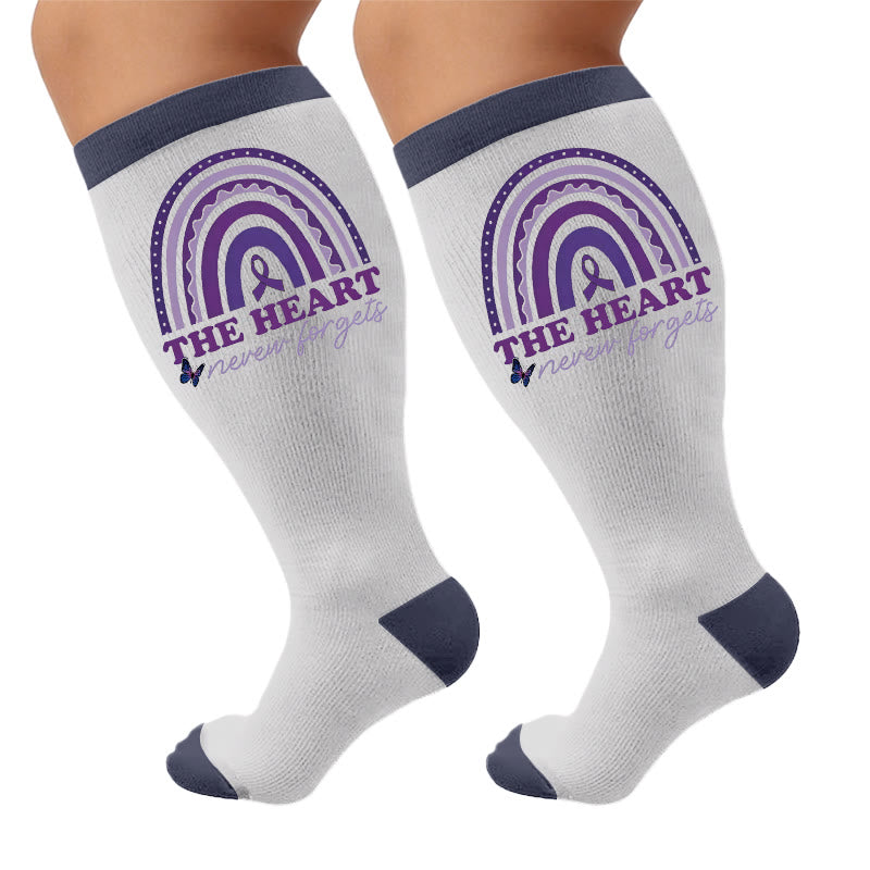 Plus Size Amnesia Print Compression Socks - Rainbow(1 Pair) - 4XL - image 6