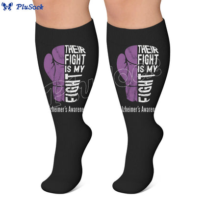 Plus Size Disoriented Print Compression Socks - image 4