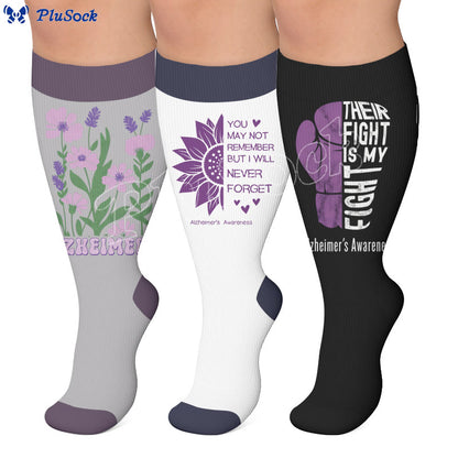 Plus Size Disoriented Print Compression Socks - image 0