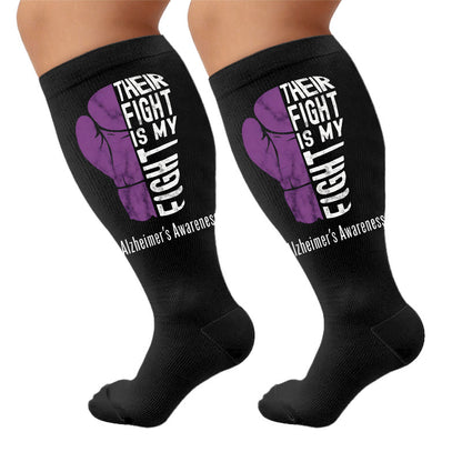 Plus Size Disoriented Print Compression Socks - Boxing Gloves(1 Pair) - 4XL - image 7
