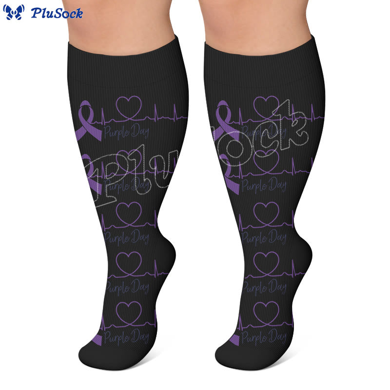Plus Size Communication Disorder Printed Compression Socks - image 4