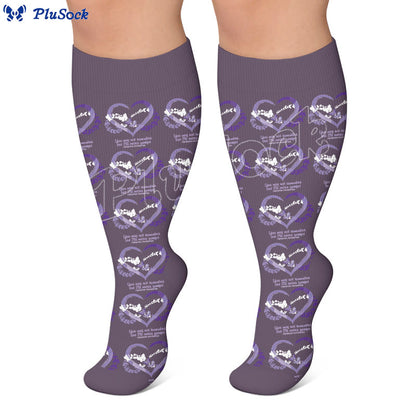 Plus Size Communication Disorder Printed Compression Socks - image 2