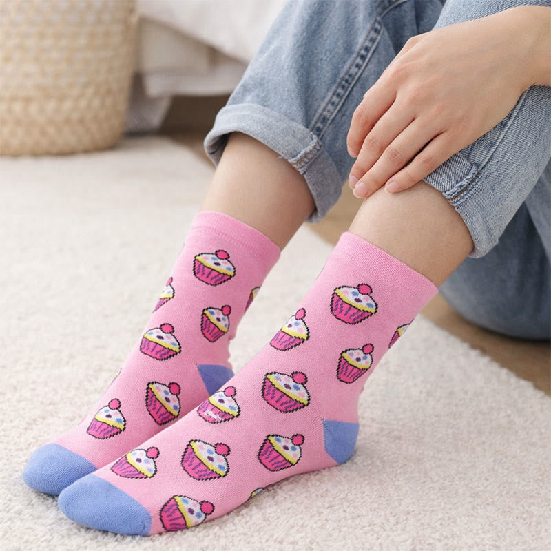 Candy Donuts Quarter Socks(5 Pairs) - image 5