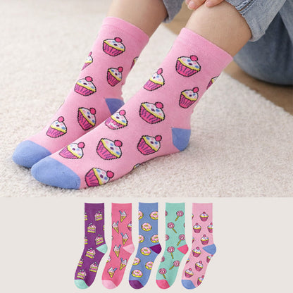 Candy Donuts Quarter Socks(5 Pairs) - image 0