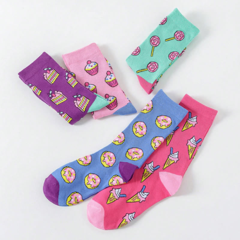 Candy Donuts Quarter Socks(5 Pairs) - image 3