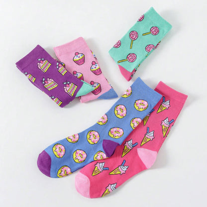 Candy Donuts Quarter Socks(5 Pairs) - image 3