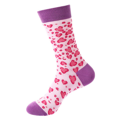 Love Heart Pattern Quarter Socks(5 Pairs) - image 9