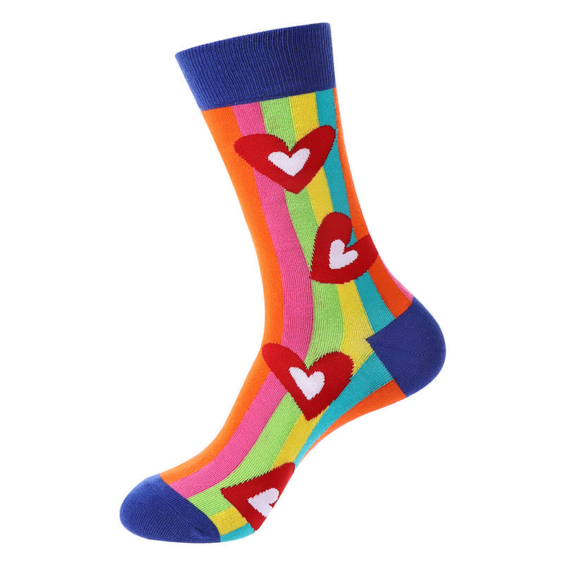 Love Heart Pattern Quarter Socks(5 Pairs) - image 8