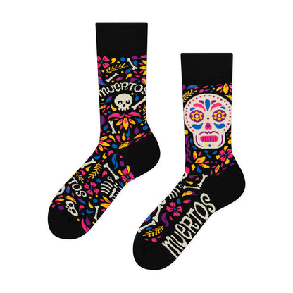 Creative Mismatched Skull Quarter Socks(4 Pairs) - image 2