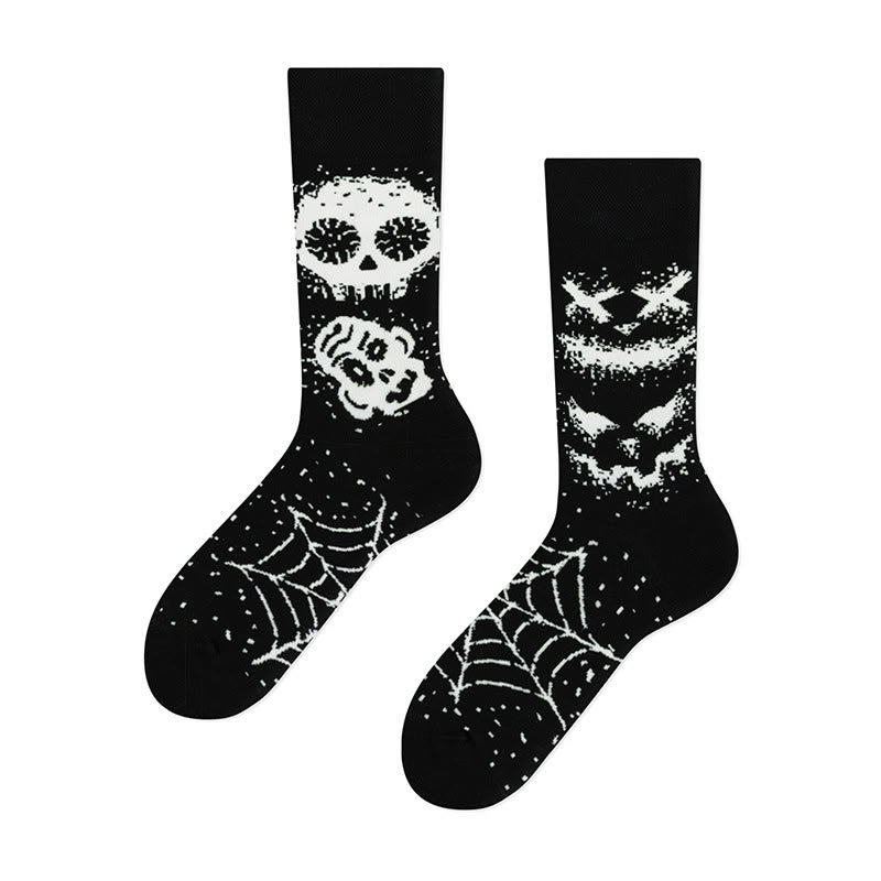 Creative Mismatched Skull Quarter Socks(4 Pairs) - image 4