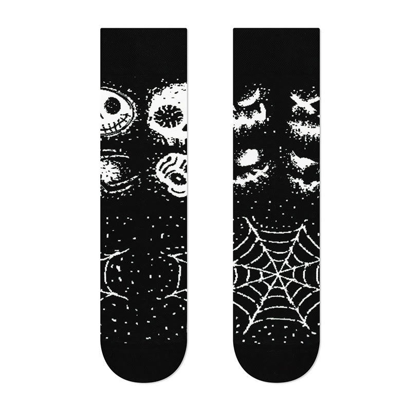 Creative Mismatched Skull Quarter Socks(4 Pairs) - image 5