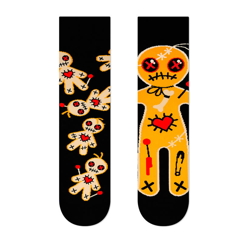 Creative Mismatched Skull Quarter Socks(4 Pairs) - image 6