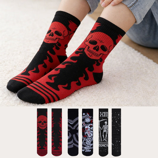Skulls Skeletons Quarter Socks(3 Pairs) - Multicolor - EU36-42(US3-8.5) - image 0