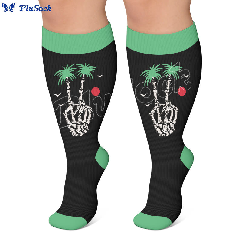 Plus Size Beach Print Compression Socks - image 2