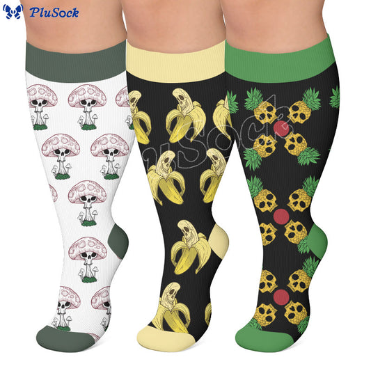 Plus Size Floral Print Compression Socks - image 0