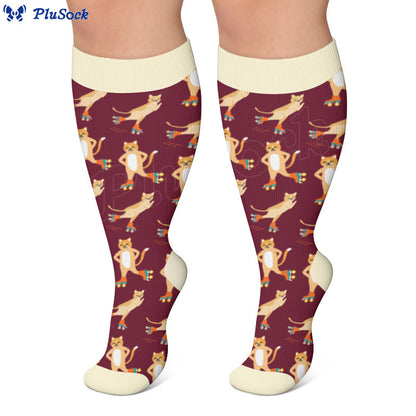 Plus Size Moon Cat Compression Socks - image 4