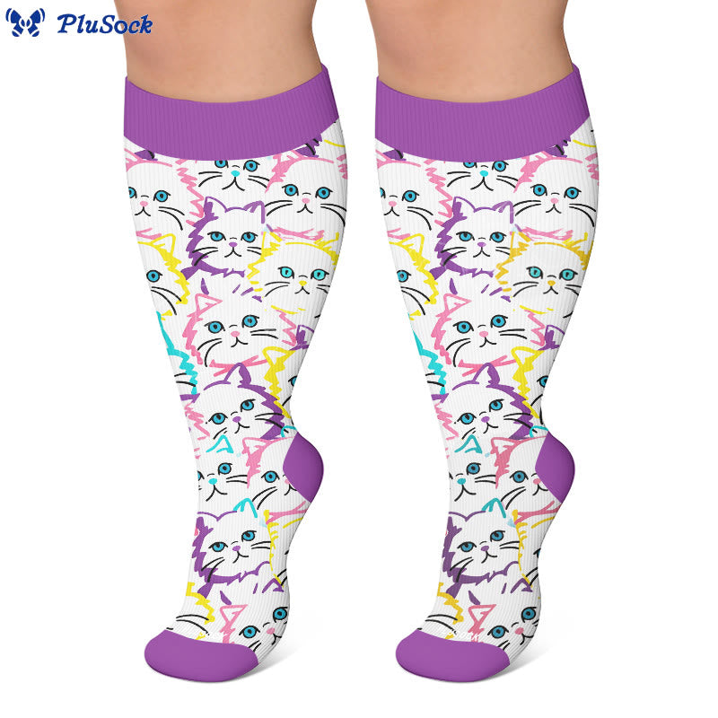 Plus Size Moon Cat Compression Socks - image 3