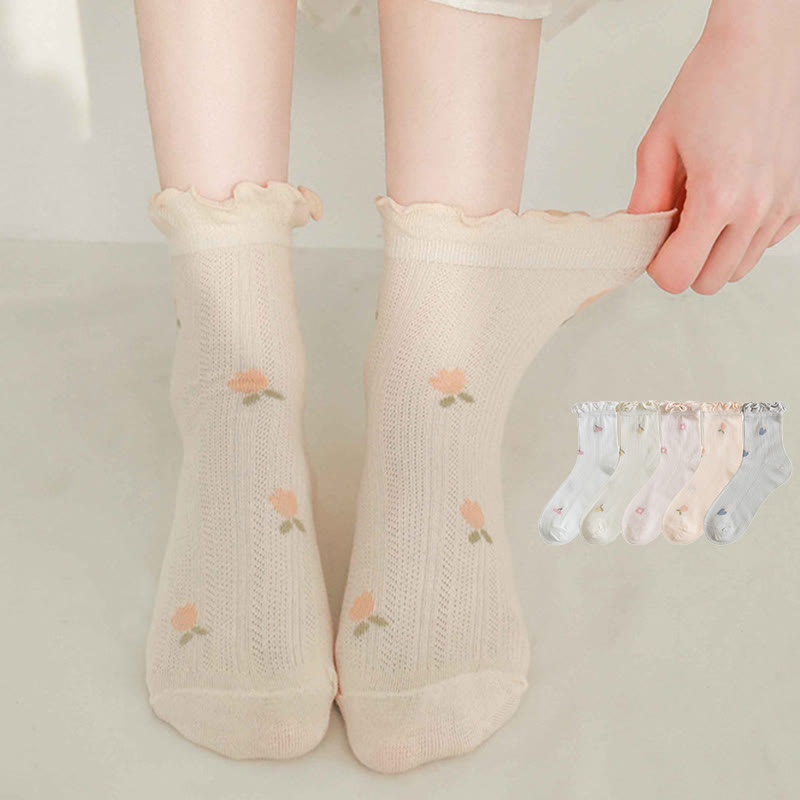 Lase Sleep Socks(5 Pairs) - Multicolor - EU 36-40(US 3-7) - image 0