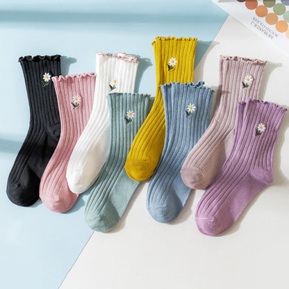 Embroidered Daisy Sleep Socks(8 Pairs) - image 18