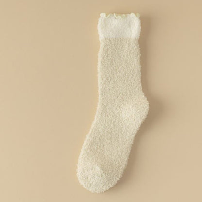 Coral Fleece Sleep Socks(7 Pairs) - Yellow - EU 36-40(US 3-7) - image 12