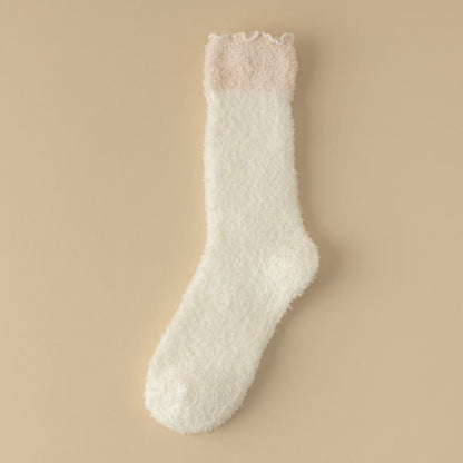 Coral Fleece Sleep Socks(7 Pairs) - White - EU 36-40(US 3-7) - image 11