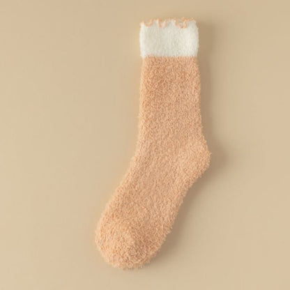 Coral Fleece Sleep Socks(7 Pairs) - Orange - EU 36-40(US 3-7) - image 17
