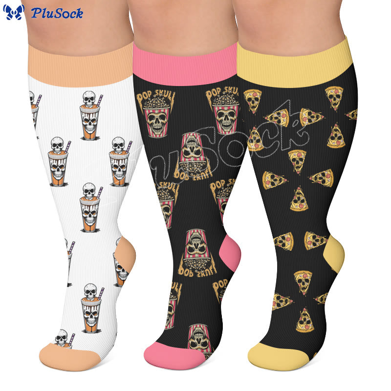 Plus Size Food Print Compression Socks - image 0