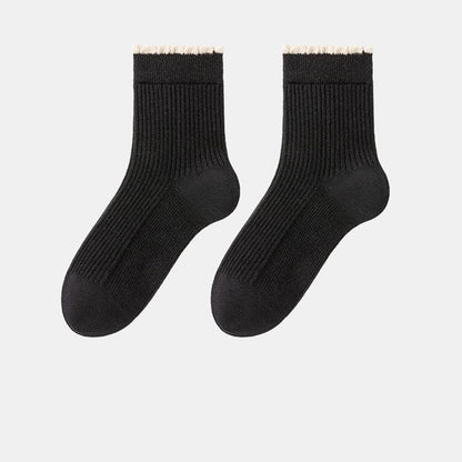 Thickened Mulberry Silk Sleep Socks(3 Pairs) - Black - EU 36-40(US 3-7) - image 14