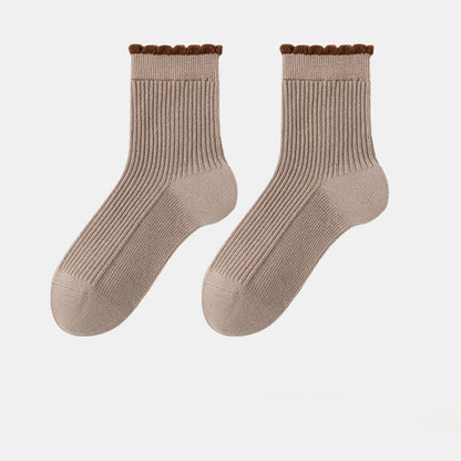 Thickened Mulberry Silk Sleep Socks(3 Pairs) - Khaki - EU 36-40(US 3-7) - image 16