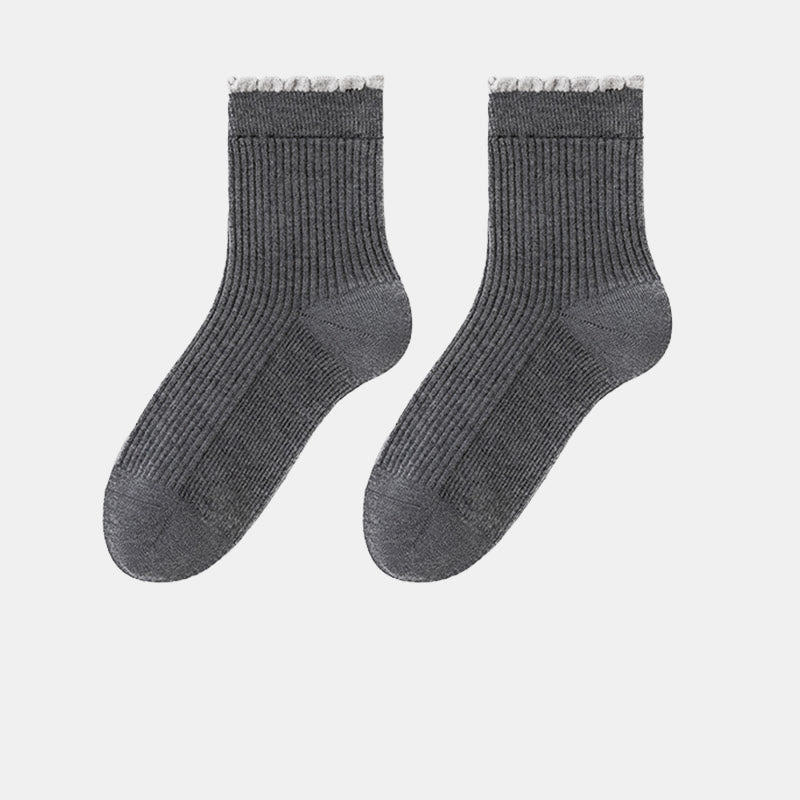 Thickened Mulberry Silk Sleep Socks(3 Pairs) - Grey - EU 36-40(US 3-7) - image 17