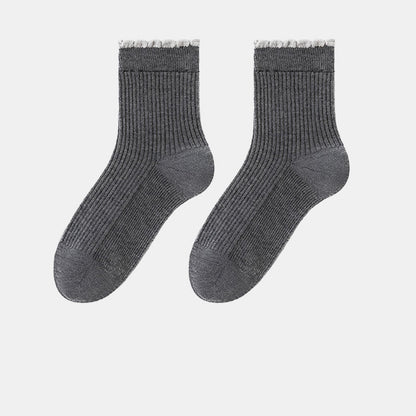 Thickened Mulberry Silk Sleep Socks(3 Pairs) - Grey - EU 36-40(US 3-7) - image 17