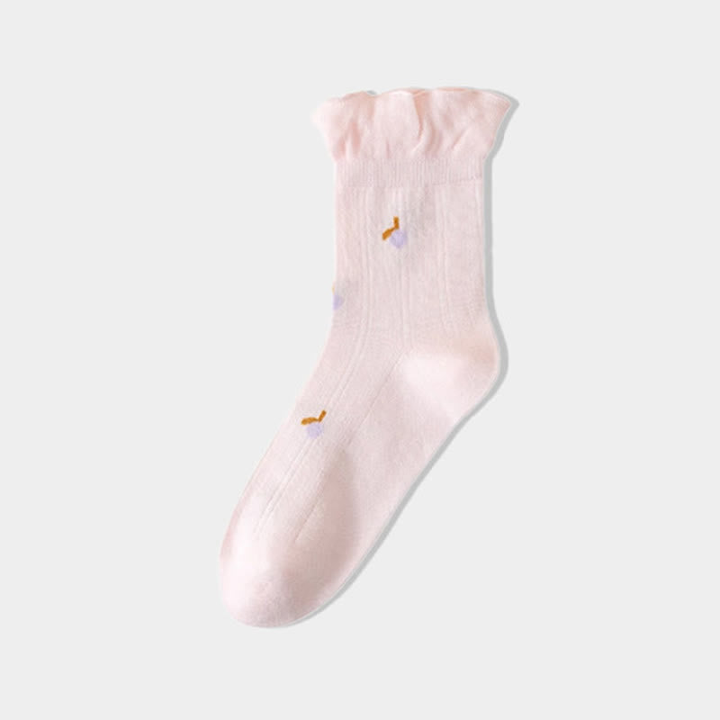 Spring Pure Cotton Sleep Socks(6 Pairs) - Pink - EU 36-40(US 3-7) - image 11