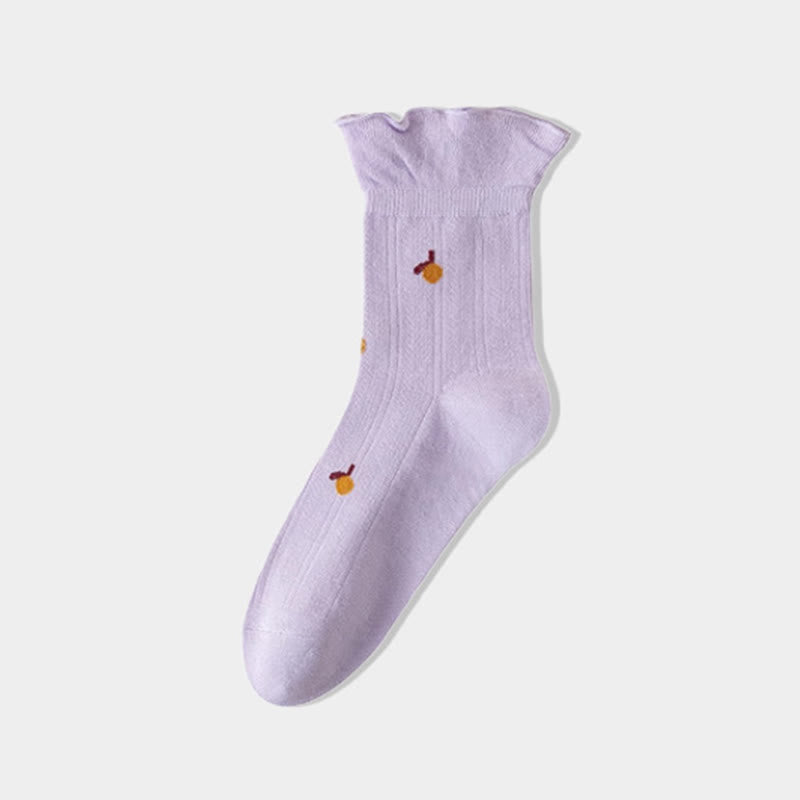 Spring Pure Cotton Sleep Socks(6 Pairs) - Purple - EU 36-40(US 3-7) - image 9