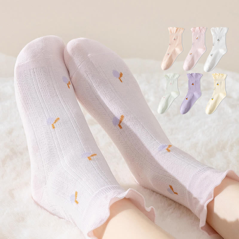 Spring Pure Cotton Sleep Socks(6 Pairs) - Multicolor - EU 36-40(US 3-7) - image 0
