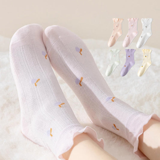 Spring Pure Cotton Sleep Socks(6 Pairs) - Multicolor - EU 36-40(US 3-7) - image 0