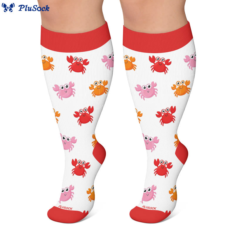 Plus Size Crab Whale Starfish Compression Socks - image 3