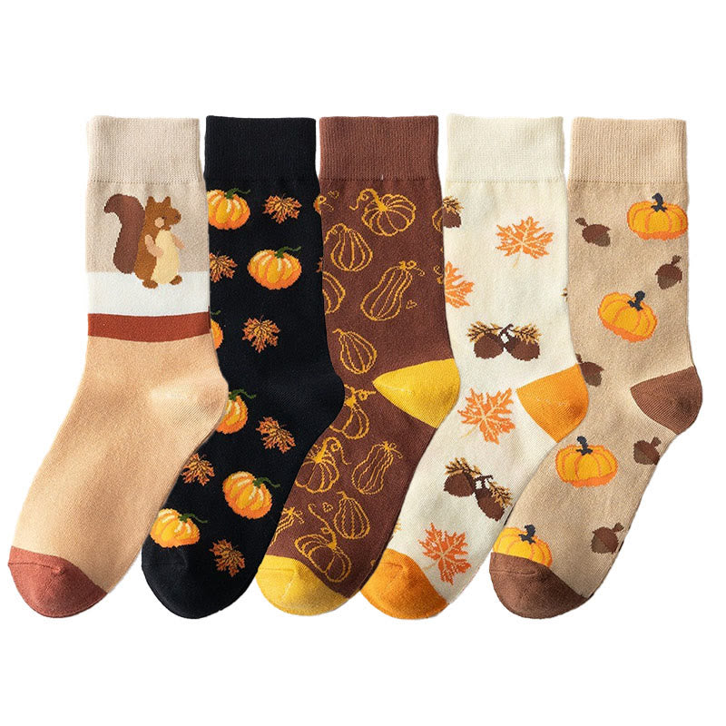 Halloween Pattern Quarter Socks(5 Pairs) - image 7