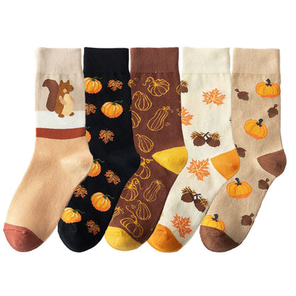 Halloween Pattern Quarter Socks(5 Pairs) - image 7