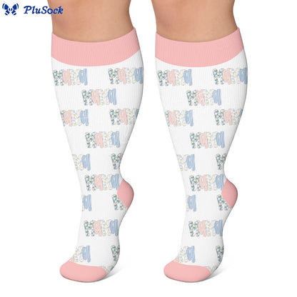 Plus Size Holiday Leopard Print Compression Stockings - image 4