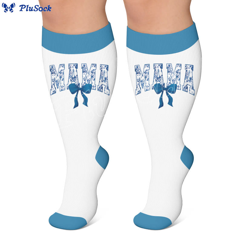 Plus Size Holiday Leopard Print Compression Stockings - image 3