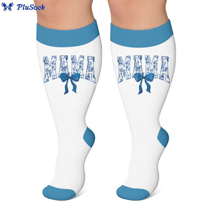 Plus Size Holiday Leopard Print Compression Stockings - image 3