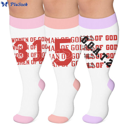 Plus Size Digital Print Compression Stockings - image 0