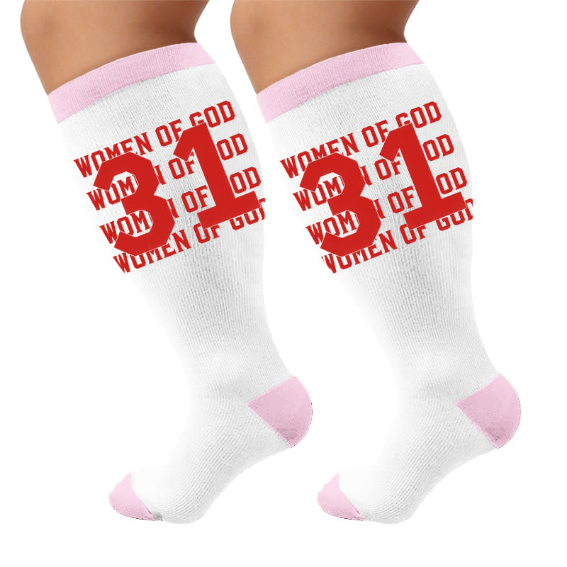 Plus Size Digital Print Compression Stockings - Thirty One(1 Pair) - 4XL - image 5